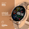 pTron Reflect Flash Smartwatch, Bluetooth Calling, 1.32" Full Touch Display, 600 NITS, Full Metal Body, 100+ Watch Faces, Heart Rate, SpO2, Sports Mode & 5 Days Battery Life & IP68 Waterproof (Gold)