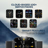pTron Reflect Classic Smartwatch, Bluetooth Calling, 2.01" Full Touch Display, 600 NITS Full Metal Smartwatch, 100+ Watch Faces, HR, SpO2, Sports Mode, Voice Assist, 5 Days Battery Life & IP68 (Black)