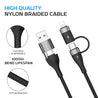 pTron Solero 4 in 1 Fast Charging USB Cabled(1M Black)