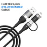 pTron Solero 4 in 1 Fast Charging USB Cabled(1M Black)