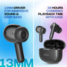 pTron Bassbuds Duo Pro TWS Earbuds with HD Mic (Black)