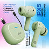 pTron Bassbuds Duo Pro TWS Earbuds with HD Mic (Light Green)