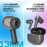 pTron Bassbuds Duo Pro TWS Earbuds with HD Mic (Grey)