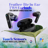 pTron Bassbuds Air In-Ear TWS Earbuds with Deep Bass, 32Hrs Playtime, Built-in HD Mic, Bluetooth v5.1, Touch Control, Type-C Fast Charging, Voice Assistant & IPX4 Water Resistant (Pearl Black)