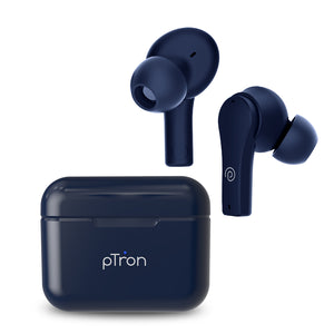 pTron Bassbuds Tango In-Ear TWS Earbuds, TruTalk AI-ENC Calls, Movie Mode, 40Hrs Playtime, Bluetooth 5.1 Headphone with HD Mics, Touch Control, IPX4 Water-Resistant & Type-C Fast Charging (Royal Blue)