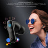 pTron Bassbuds Zen In-Ear TWS Earbuds with Quad ENC Mic, 50Hrs Playtime, Low Latency, Bluetooth 5.3 Wireless Headphones, Deep Bass, Touch Control, Type-C Fast Charging & IPX4 Water Resistant (Coal Black)