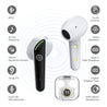 pTron Bassbuds Nyx in-Ear TWS Earbuds, Immersive Audio, Bluetooth 5.1 Wireless Headphones, HD Mic, 50ms Movie Mode, Digital Case, Type-C Fast Charging & IPX4 Water Resistant (Pearl White & Black)