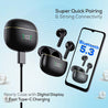 pTron Bassbuds Perl in-Ear TWS Earbuds, TruTalk AI-ENC Calls, Immersive Sound, 28H Playtime, Music/Game Modes, Bluetooth 5.3 Wireless Headphones, Pinch Touch Control, Type-C Fast Charge (Black Satin)
