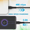 pTron Solero T351 Type-C to Type-C 3.5A Fast Charging Cable, Compatible with Android & iOS Phones/Tablets, 480Mbps Data Transfer Speed, Made in India & Tangle-free USB Cable (Round, 1M, Black)