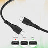 pTron Solero T351 Type-C to Type-C 3.5A Fast Charging Cable, Compatible with Android & iOS Phones/Tablets, 480Mbps Data Transfer Speed, Made in India & Tangle-free USB Cable (Round, 1M, Black)