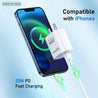 pTron Original 20W Type C iPhone Charger, Fast Charging Compatible for iPhone 15/14/13/12/11/X/8 & Other Type C Enabled Devices, 20W PD Charger, Power Delivery Compatible Adapter, Volta FC18 (White)