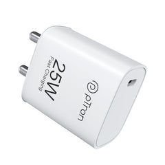 pTron 25W Type C Mobile Charger Superfast Charging Compatible for Samsung S20 FE/S20+/S21/S21+/S21 FE/S21 Ultra/S22/S23/M14 5G/M15/M32/M33 5G/M34/A05/A15/A35/PPS PD - Volta FC19 with 1m Cable (White)