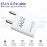 pTron 25W Type C Mobile Charger Superfast Charging Compatible for Samsung S20 FE/S20+/S21/S21+/S21 FE/S21 Ultra/S22/S23/M14 5G/M15/M32/M33 5G/M34/A05/A15/A35/PPS PD - Volta FC19 with 1m Cable (White)