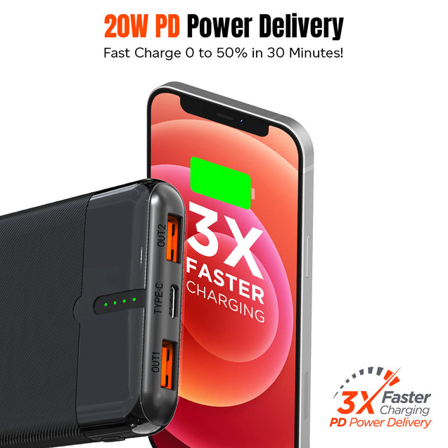 pTron Dynamo Nergy 10000mAh 22.5W Fast Charging Power Bank (Black)