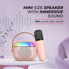 pTron Fusion Smart 10W Mini Bluetooth Speaker with Wireless Karaoke Mic, 10Hrs Playtime, RGB Lights, Voice Effects(Pink)