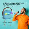 pTron Fusion Smart 10W Mini Bluetooth Speaker with Wireless Karaoke Mic, 10Hrs Playtime, RGB Lights, Voice Effects(Blue)