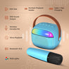 pTron Fusion Smart 10W Mini Bluetooth Speaker with Wireless Karaoke Mic, 10Hrs Playtime, RGB Lights, Voice Effects(Blue)