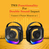 pTron Fusion Moment Mini Bluetooth Speaker with Mini Wireless Karaoke Mic, RGB Lights (Black)