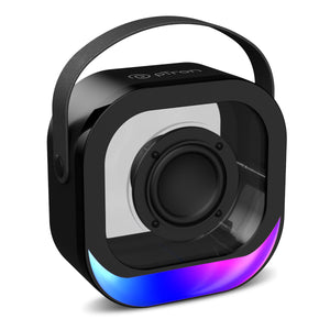 pTron Fusion Moment 10W Mini Bluetooth Speaker with Immersive Sound, Transparent Design, Vivid RGB Lights, 6Hrs Playtime, Bluetooth V5.3, TWS Pairing & Type C Charging Port (Black)