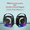 pTron Fusion Moment Mini Bluetooth Speaker with Immersive Sound, Transparent Design, Vivid RGB Lights (Black)