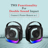 pTron Fusion Moment 10W Mini Bluetooth Speaker with Immersive Sound, Transparent Design, Vivid RGB Lights, 6Hrs Playtime, Bluetooth V5.3, TWS Pairing & Type C Charging Port (Black)