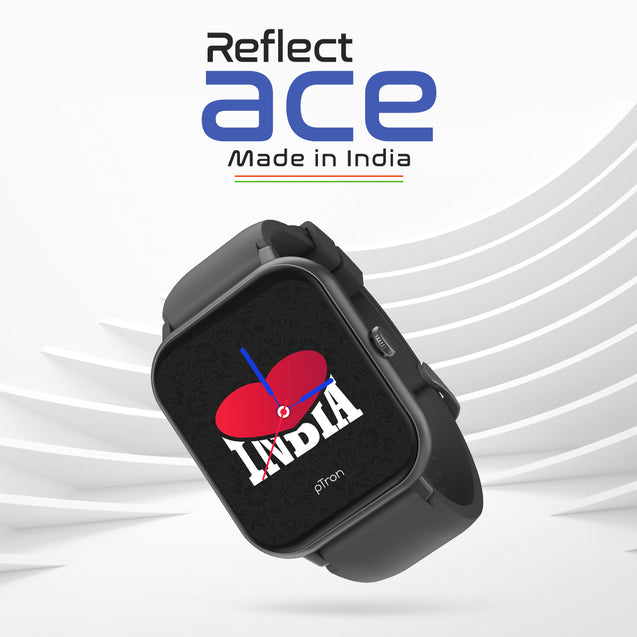 pTron Reflect Ace 1.85" Smartwatch with Bluetooth Calling, Full Touch Display, 600 NITS, HR, SpO2, 120+ Sports Mode, 7 Days Battery Life, Built-In Games, 100+ Watch Faces, IP68 Waterproof (Satin Black)
