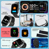 pTron Reflect Callz 1.85" Square Dial Smartwatch with Bluetooth Calling, Full Touch Display, 600 NITS, Digital Crown, Metal Strap, 100+ Watch Faces, HR, IP68 & 5 Days Battery Life (Cobra Black)