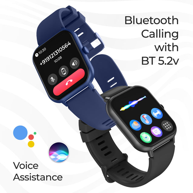 pTron Reflect Ace 1.85" Smartwatch with Bluetooth Calling, Full Touch Display, 600 NITS, HR, SpO2, 120+ Sports Mode, 7 Days Battery Life, Built-In Games, 100+ Watch Faces, IP68 Waterproof (Satin Blue)