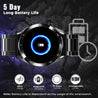 pTron Force X11P 1.3" Round Smartwatch with Bluetooth Calling, Full Touch Display, Metal Strap, Heart Rate Tracking, SpO2, 100s Watch Faces, 5 Days Battery Life, Fitness Trackers & IP68 (Cobra Black)