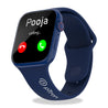 pTron Force X12S 1.85" Square Smartwatch with Bluetooth Calling, Full Touch Display, Functional Crown, Heart Rate Monitor, SpO2, Watch Faces, 5 Days Battery Life, Fitness Trackers & IP68 (Satin Blue)