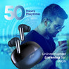 pTron Zenbuds Ultima ANC Earbuds, 35Db Quietsound ANC, 4 Quadpro Mics with Trutalk ENC Calls, 4D Panaromic Audio, Transparency Mode, 50Hrs Playtime, in Ear BT 5.3 Wireless Headphones & IPX5 (Blue)