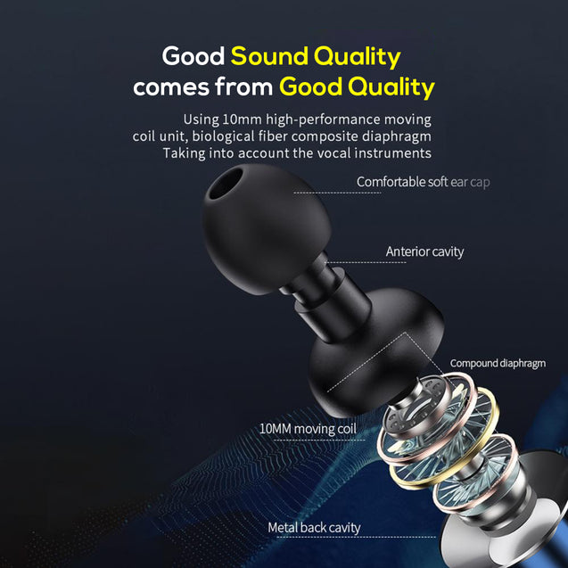 pTron Pride Lite in-Ear Wired in Ear Earphones with in-line Mic, 10mm Driver, Immersive Sound, Metal Buds, Compatible with 3.5mm Aux Port Device & 1.2m Tangle-Free Cable (Blue)