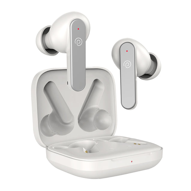 pTron Bassbuds Gomax TWS Earbuds, TruTalk AI-ENC Calls, 36Hrs Playtime, 13mm Drivers, in-Ear Bluetooth 5.3 Wireless Headphones, Voice Assistant, Type-C Fast Charging & IPX5 (White)