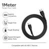pTron Solero Braid 60W Fast Charging Type C 1m USB Cable for VOOC/Super VOOC/Dash/Warp/QC3.0/QC2.0 Smartphones & Other Type-C Devices, Unbreakable Nylon Braid & 480Mbps Data Sync Speed (Black)