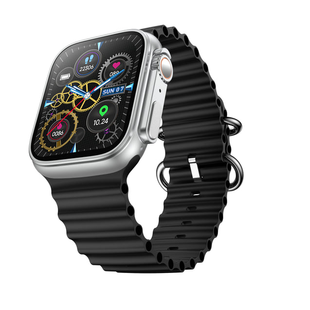 pTron Reflect Pro 1.85" Full Touch Display Smartwatch, Bluetooth Calling, 600 NITS, Digital Crown, Metal Frame, 100+ Watch Faces, HR, SpO2, Voice Assist, 5 Days Battery Life & IP68 (Sterling Silver)