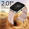 pTron Reflect MaxPro 2.01" Square Dial Smartwatch, Full Touch Display, Bluetooth Calling, Functional Crown, 600 NITS, 100+ Watch Faces, HR, SpO2, 5 Days Battery Life & IP68 Waterproof (Light Pink)