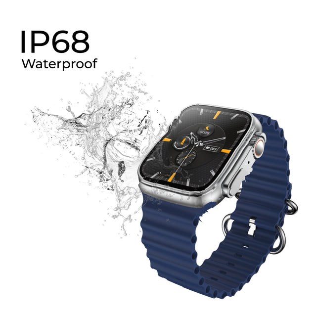 pTron Reflect Pro 1.85" Full Touch Display Smartwatch, Bluetooth Calling, 600 NITS, Digital Crown, Metal Frame, 100+ Watch Faces, HR, SpO2, Voice Assist, 5 Days Battery Life & IP68 (Satin Blue)