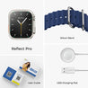 pTron Reflect Pro 1.85" Full Touch Display Smartwatch, Bluetooth Calling, 600 NITS, Digital Crown, Metal Frame, 100+ Watch Faces, HR, SpO2, Voice Assist, 5 Days Battery Life & IP68 (Satin Blue)