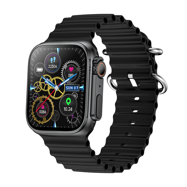 pTron Reflect Pro 1.85" Full Touch Display Smartwatch, Bluetooth Calling, 600 NITS, Digital Crown, Metal Frame, 100+ Watch Faces, HR, SpO2, Voice Assist, 5 Days Battery Life & IP68 (Jet Black)
