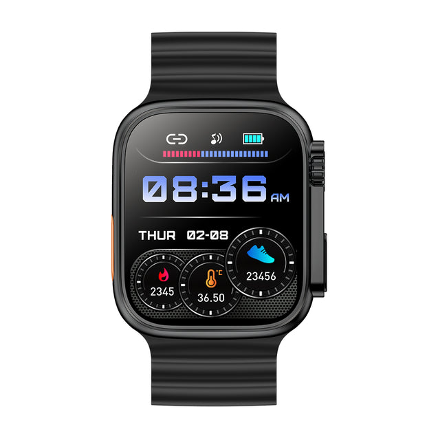 pTron Reflect Pro 1.85" Full Touch Display Smartwatch, Bluetooth Calling, 600 NITS, Digital Crown, Metal Frame, 100+ Watch Faces, HR, SpO2, Voice Assist, 5 Days Battery Life & IP68 (Jet Black)