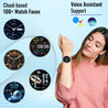 pTron Reflect Flash 1.32" Round Dial Smartwatch, Bluetooth Calling, Full Touch Display, 600 NITS, Metal Frame, 100+ Watch Faces, Heart-Rate, SpO2, IP68, Voice Assist & 5 Days Battery Life (Sterling Silver)