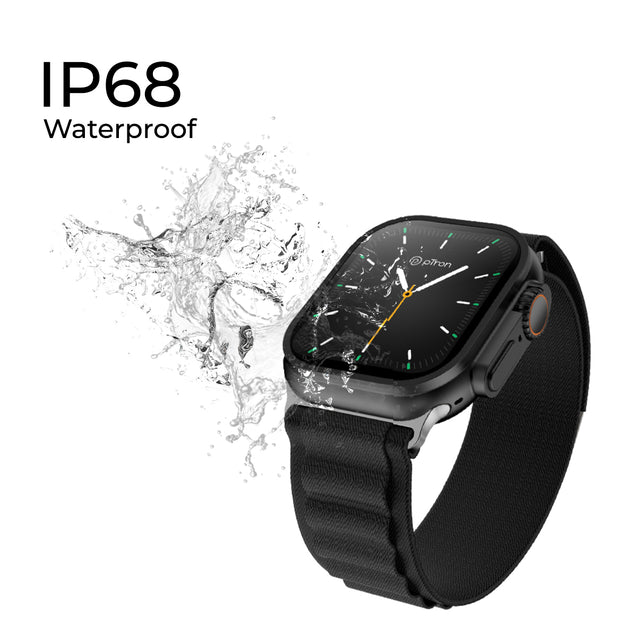 pTron Reflect Pro Plus 2.01 inch Smartwatch, Full Touch Display, Bluetooth Calling, 650 NITS, Digital Crown, Metal Frame, 100+ Watch Faces, HR, SpO2, Voice Assistant & 5 Days Battery Life (Jet Black)
