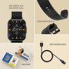 pTron Reflect Classic 2.01" Square Dial Smartwatch, Bluetooth Calling, Full Touch Display, 600 NITS, Metal Frame, 100+ Watch Faces, HR, SpO2, Voice Assist, 5 Days Battery Life & IP68 (Satin Black)