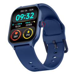 pTron Reflect MaxPro 2.01" Square Dial Smartwatch, Full Touch Display, Bluetooth Calling, Functional Crown, 600 NITS, 100+ Watch Faces, HR, SpO2, 5 Days Battery Life & IP68 Waterproof (Satin Blue)