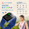 pTron Reflect Classic 2.01" Square Dial Smartwatch, Bluetooth Calling, Full Touch Display, 600 NITS, Metal Frame, 100+ Watch Faces, HR, SpO2, Voice Assist, 5 Days Battery Life & IP68 (Satin Blue)