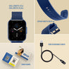 pTron Reflect Classic 2.01" Square Dial Smartwatch, Bluetooth Calling, Full Touch Display, 600 NITS, Metal Frame, 100+ Watch Faces, HR, SpO2, Voice Assist, 5 Days Battery Life & IP68 (Satin Blue)