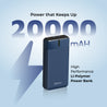 pTron Dynamo Surge 20000mAh 22.5W Fast Charging Power Bank, Supports VOOC/Wrap/Dash USB Charging, 20W PD Fast Charging, 3 Outputs, 1 Input & Multiple Layers of Protection (Blue)