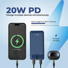 pTron Dynamo Surge 20000mAh 22.5W Fast Charging Power Bank, Supports VOOC/Wrap/Dash USB Charging, 20W PD Fast Charging, 3 Outputs, 1 Input & Multiple Layers of Protection (Blue)