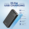 pTron Dynamo Surge 20000mAh 22.5W Fast Charging Power Bank, Supports VOOC/Wrap/Dash USB Charging, 20W PD Fast Charging, 3 Outputs, 1 Input & Multiple Layers of Protection (Black)