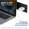 pTron 65W Gan USB Type C Charger for MacBook Pro/Air, Dell Xps, iPhone 15 Pro Max/14/13, iPad Pro, Galaxy S23, Pixel 8/7 and More Volta FC23 (White)